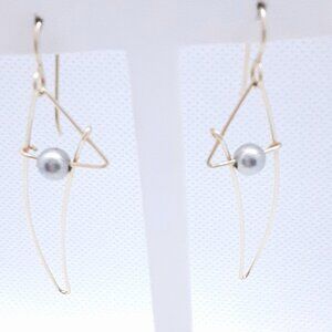 New rose gold vermeil geometric tooth-shaped wire earrings.  30% OFF RETAIL!!